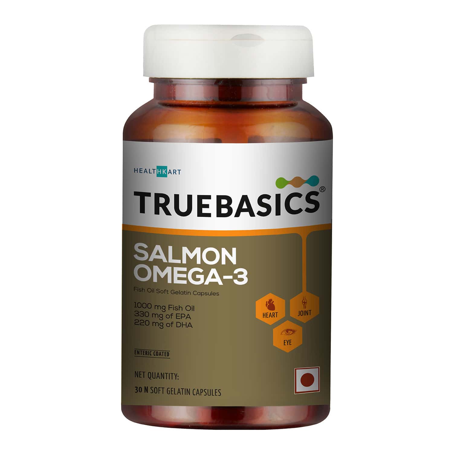 Truebasics Salmon Omega 3 | 1000mg Fish Oil | Epa 330 Dha 220 | 30 Softgels