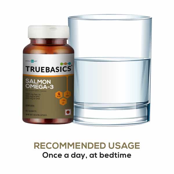 Truebasics Salmon Omega 3 | 1000Mg Fish Oil | Epa 330 Dha 220 | 30 Softgels