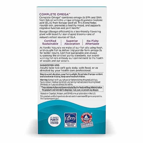Nordic Naturals Complete Omega 3 Fish Oil 565 Mg Omega 3 Fish Oil Epa & Dha Lemon 180 Softgel
