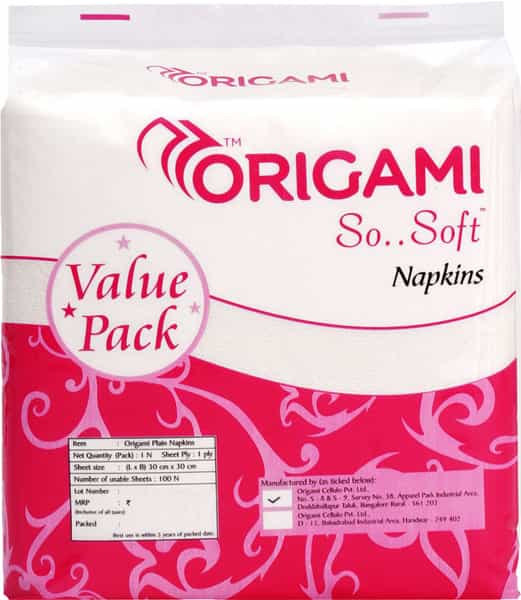 Origami So Soft Tissue Paper Napkin / Serviettes / Table Top / Value Pack Napkins - 30X30cm - 100'S