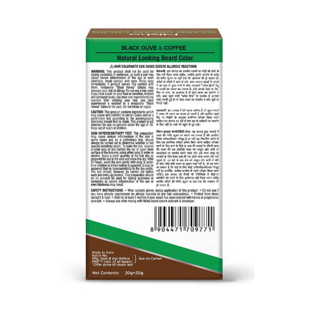 Nisha Beard Colour For Men Natural Brown 40g | Professional Beard Hair Colour | Ammonia Free