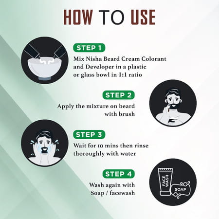 Nisha Beard Colour For Men Natural Brown 40g | Professional Beard Hair Colour | Ammonia Free