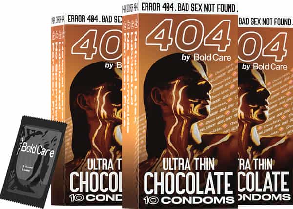 404 By Bold Care Ultra Thin Chocolate Flavor Condoms 60 Microns Disposable Pouches 30S