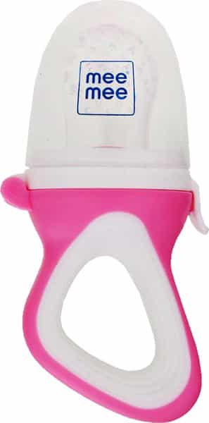 Mee Mee Fruit & Food Nibbler With Silicone Sack (Pink)