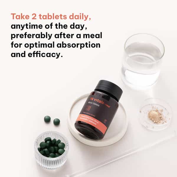 Hk Vitals Biotin | High Strength Supplement For Hair | Skin & Nails | 120 Biotin Tablets