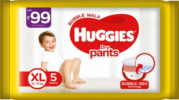 New Huggies Bubble Wala Dry Pants (12-17Kg) Xl 5 Pants