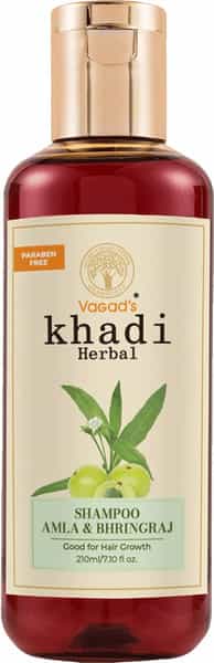 Vagad's Khadi Amla And Bhringraj Shampoo 210Ml | Strengthens Hair | Best For Hair Fall