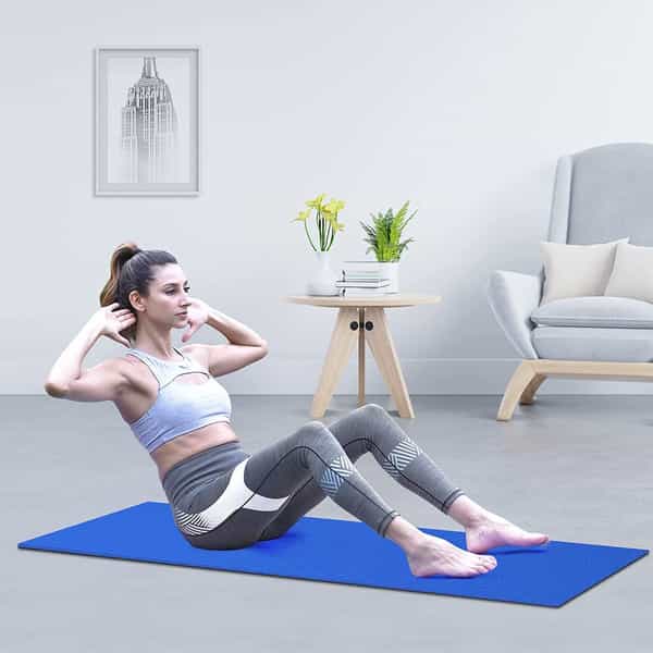 Beatxp Blue Color (6Mm) Yoga Mat With Carry Strap|Textured Surface |High Resilience Exercise Mat