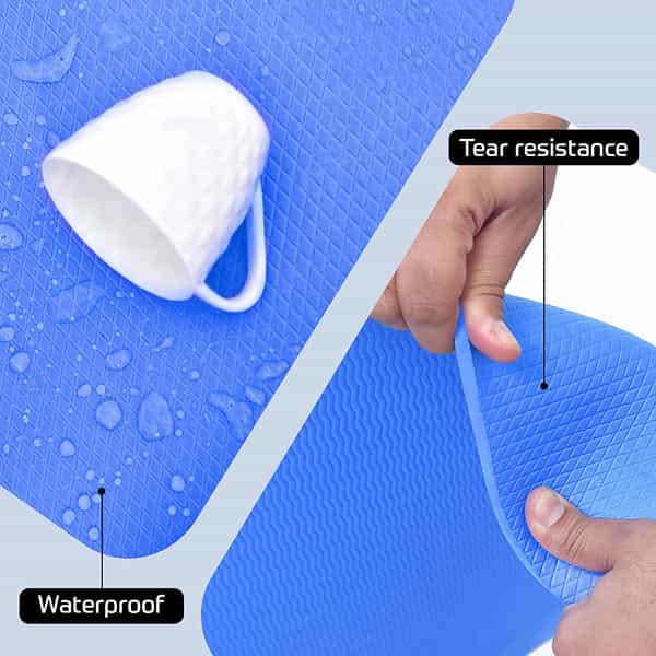 Beatxp Blue Color (6Mm) Yoga Mat With Carry Strap|Textured Surface |High Resilience Exercise Mat