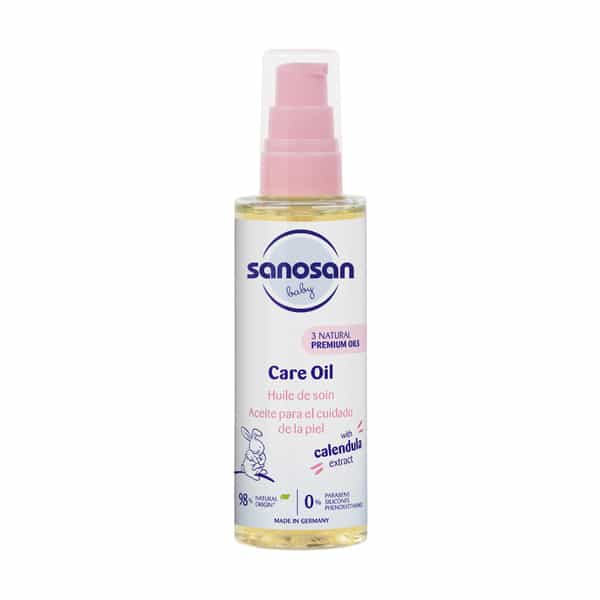 Sanosan Baby Care Oil | With Almond Oil Organic Olive Oil & Sunflower Seed Oil - 100Ml