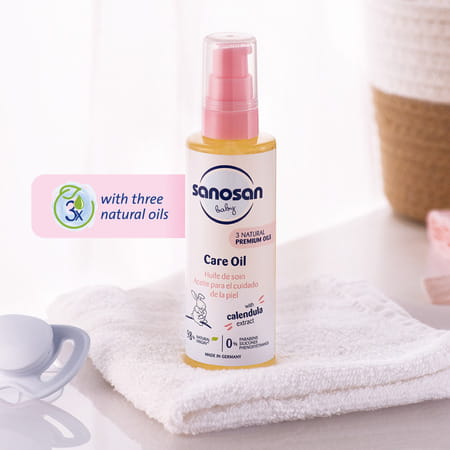 Sanosan Baby Care Oil | With Almond Oil Organic Olive Oil & Sunflower Seed Oil - 100ml