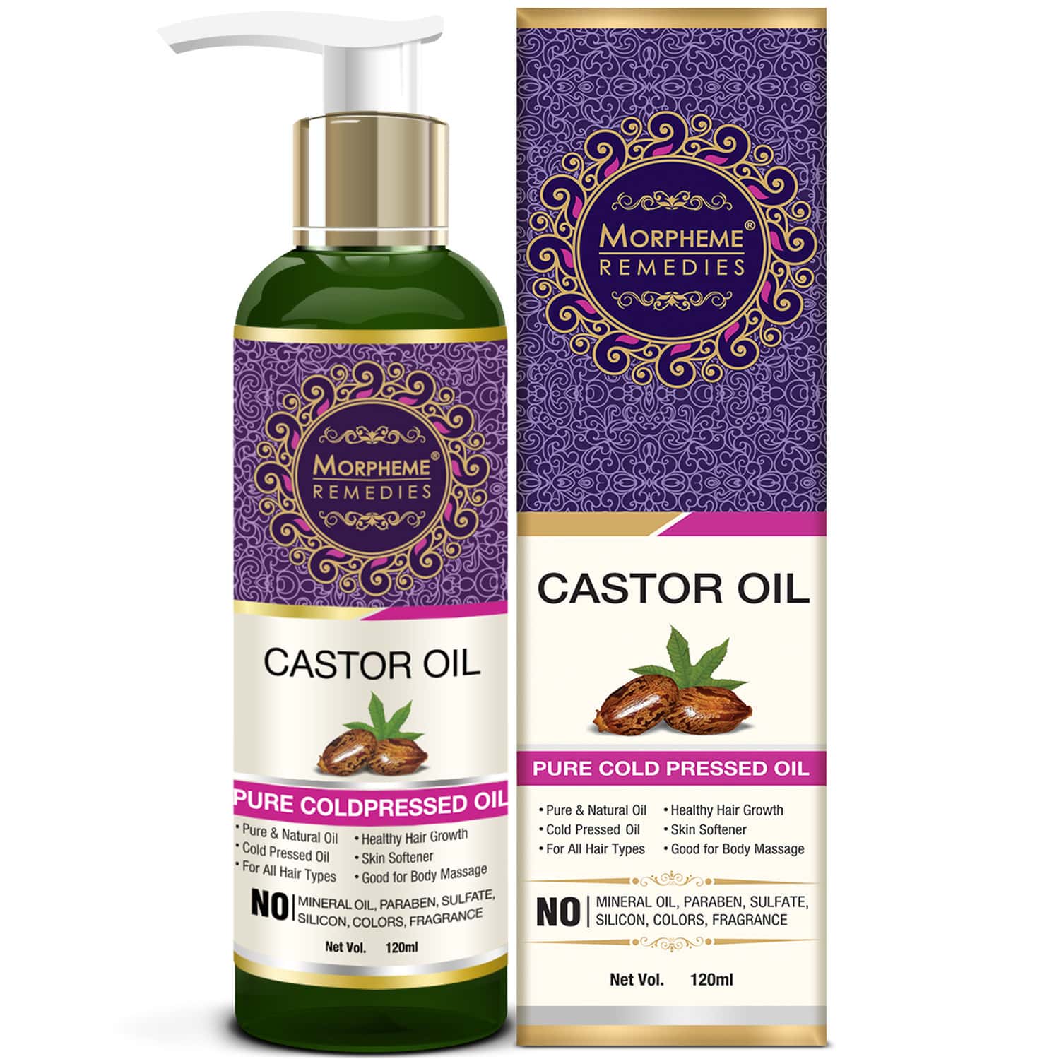 Morpheme Remedies Pure Coldpressed Castor Carrier Oil 120 Ml