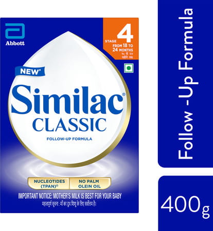 New Similac Classic Stage 4 Follow-Up Formula (From 18 - 24 Months) Refill Of 400 Gm