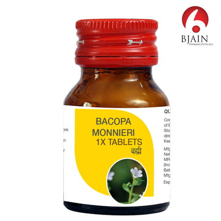 Bjain Bacopa Monnieri 1 X Tablet For Memory . Focus & Mental Wellness - 25Gm