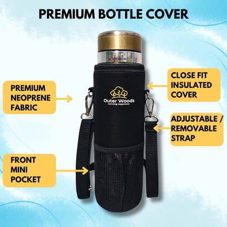 Outer Woods Insulin Cooler Bottle Case With 10 Mini Ice Gel Packs | 20+ Hrs Cooling | Large - Golden