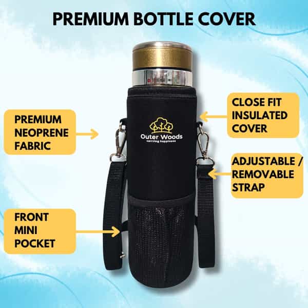 Outer Woods Insulin Cooler Bottle Case With 10 Mini Ice Gel Packs | 20+ Hrs Cooling | Large - Golden