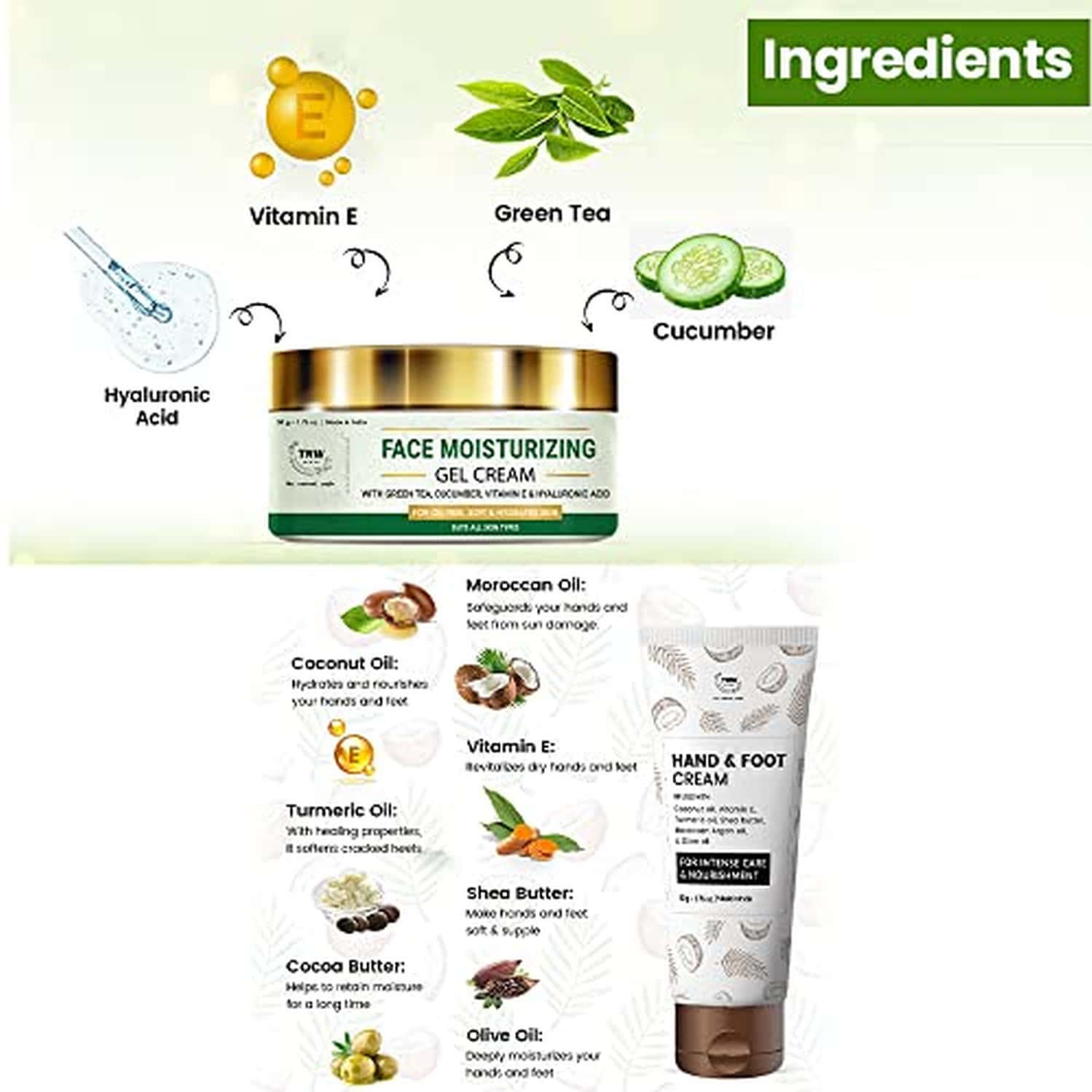 Buy TNWTHE NATURAL WASH FACE MOISTURIZING GEL CREAM (50G) AND HAND