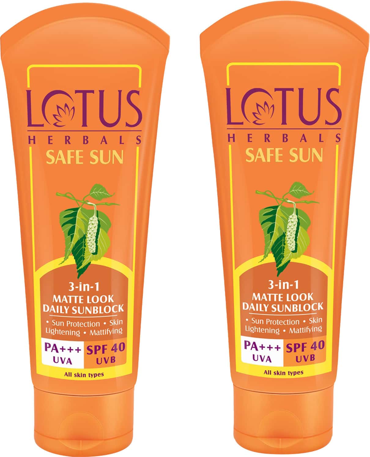 Lotus Herbals Safe Sun 3 In 1 Matte-look Daily Sunblock Pa+++ Spf-40 100 Gm