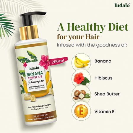 Indalo Banana Hibiscus Moisturizing Shampoo 200ml For Men And Women