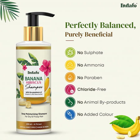 Indalo Banana Hibiscus Moisturizing Shampoo 200ml For Men And Women