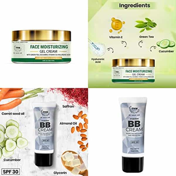 Tnw The Natural Wash Bb Cream & Face Moisturizing Gel Cream For Non-Sticky Makeup Look