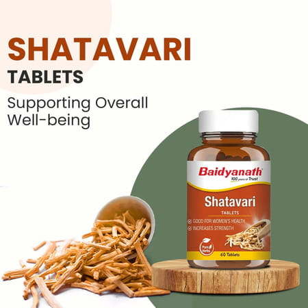 Baidyanath Ayurved Shatavari Tablets 60S | Women's Wellness & Lactation