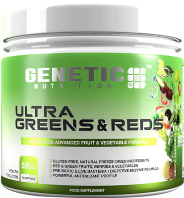 Genetic Nutrition - Ultra Greens & Reds 500g - Strawberry & Lime Flavour