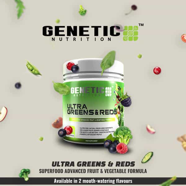 Genetic Nutrition - Ultra Greens & Reds 500G - Strawberry & Lime Flavour
