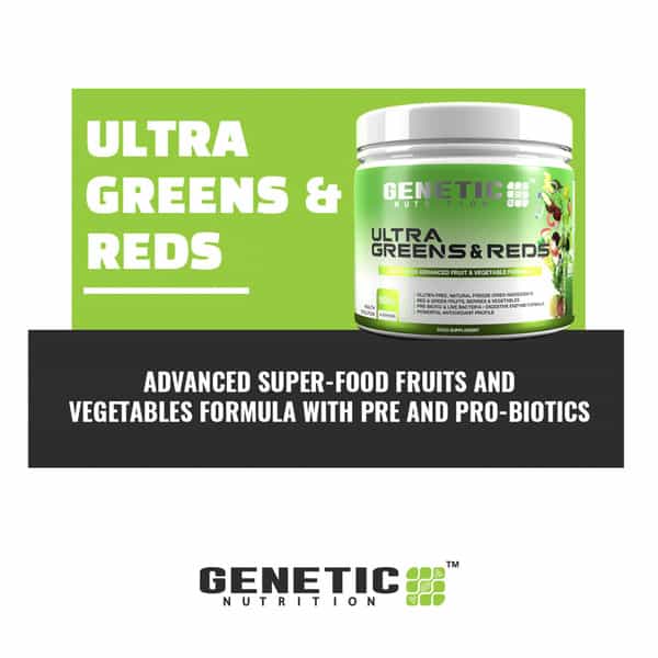 Genetic Nutrition - Ultra Greens & Reds 500G - Strawberry & Lime Flavour