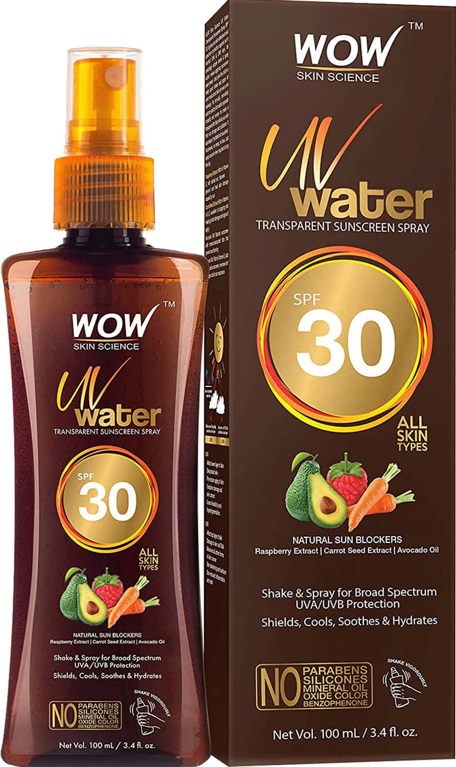 Wow Skin Science Uv Water Transparent Sunscreen Spray Spf 30 - 100ml
