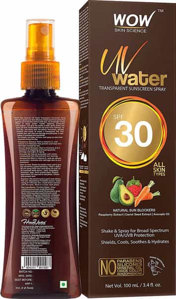 Wow Skin Science Uv Water Transparent Sunscreen Spray Spf 30 - 100Ml