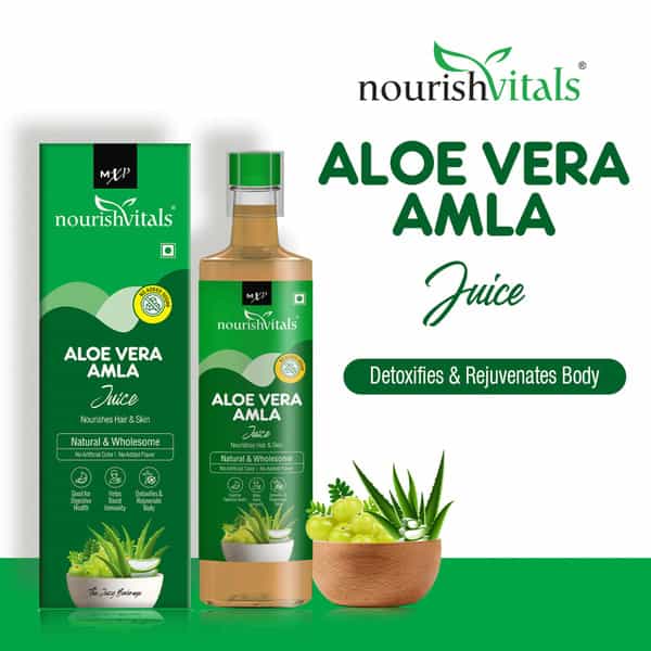 Nourishvitals Aloe Vera Amla Jamun Juice | 500Ml (Pack Of 2)