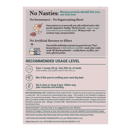 Truebasics Clean Whey Protein Powder Isolate & Concentrate Blend (Coffee 1kg) | 25g Protein