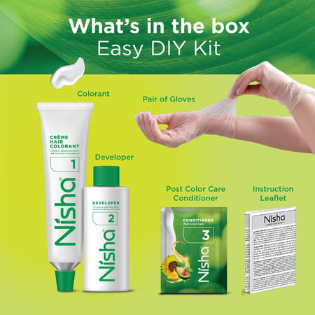 Nisha Creme Hair Color Ultra Blonde (60gm+90ml+18ml) Permanent Hair Colour | 100% Grey Coverage