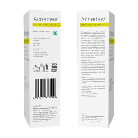 Acnedew Anti Acne Face Wash 3-Way Action Cleanser With Glycolic Acid | Normal To Oily Skin 100 Ml