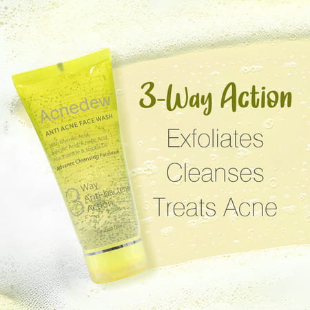 Acnedew Anti Acne Face Wash 3-Way Action Cleanser With Glycolic Acid | Normal To Oily Skin 100 Ml