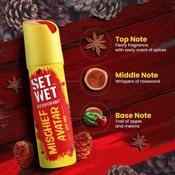 Set Wet Deodorant Spray Perfume Cool | Charm & Mischief Avatar For Men | 150Ml (Pack Of 3)