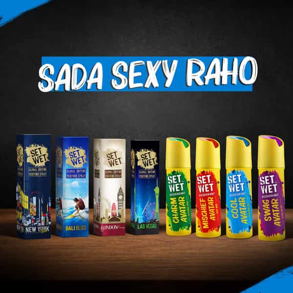 Set Wet Deodorant Spray Perfume Cool | Charm & Mischief Avatar For Men | 150Ml (Pack Of 3)