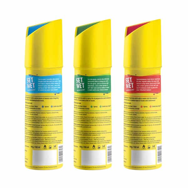 Set Wet Deodorant Spray Perfume Cool | Charm & Mischief Avatar For Men | 150Ml (Pack Of 3)