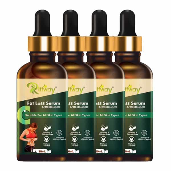 Riffway Fat Loss Serum|Slimmer Appearance, Stay On Track With Fat Loss Goals 100% Ayurvedic (4X30ml)