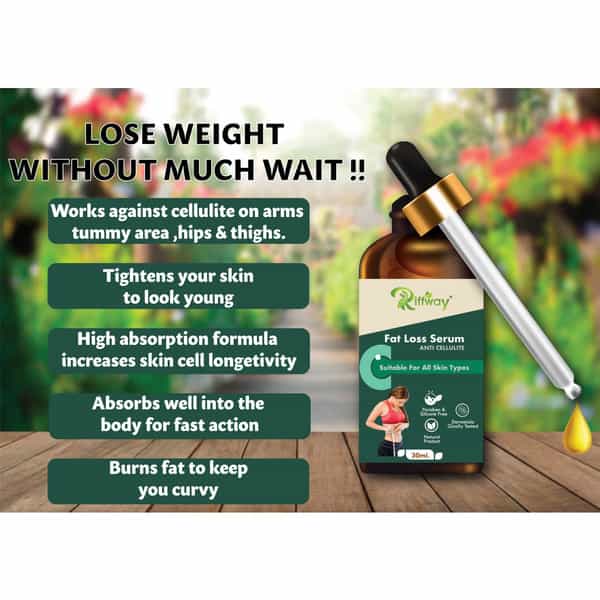 Riffway Fat Loss Serum|Slimmer Appearance, Stay On Track With Fat Loss Goals 100% Ayurvedic (4X30ml)