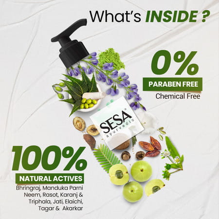 Sesa Ayurvedic Medicinal Shampoo Controls Hairfall With Herbs For Smooth & Shiny Hair 1000 Ml