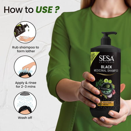 Sesa Ayurvedic Medicinal Shampoo Controls Hairfall With Herbs For Smooth & Shiny Hair 1000 Ml