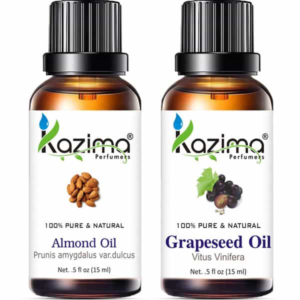 Kazima Combo Of Almond Oil And Grapeseed Oil For Hair Growth Skin Care (Each 15Ml)