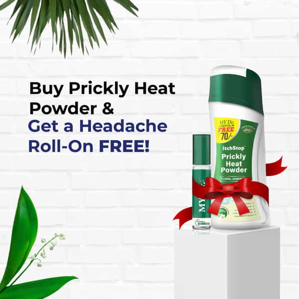 Itchstop Prickly Heat Powder Floral Jasmine For Rashes & Sunburn Relief 150G Pack Of 3