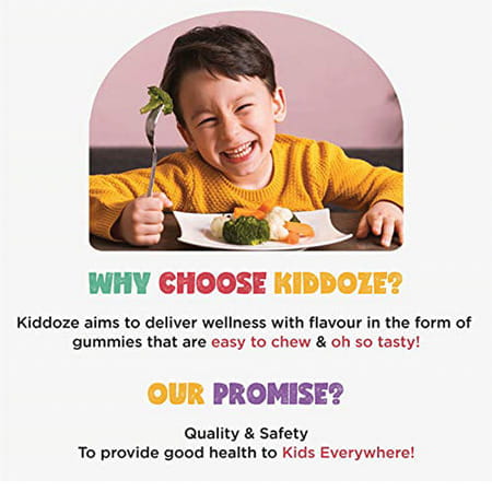 Kiddoze Omega & Dha Gummies -Improves Eye Health Improves Concentration-Builds Immunity - 60 Pieces