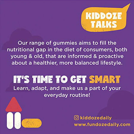 Kiddoze Omega & Dha Gummies -Improves Eye Health Improves Concentration-Builds Immunity - 60 Pieces