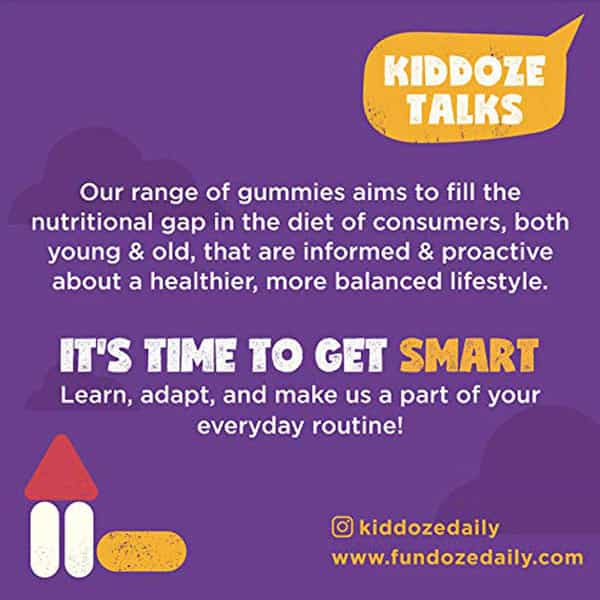 Kiddoze Omega & Dha Gummies -Improves Eye Health Improves Concentration-Builds Immunity - 60 Pieces
