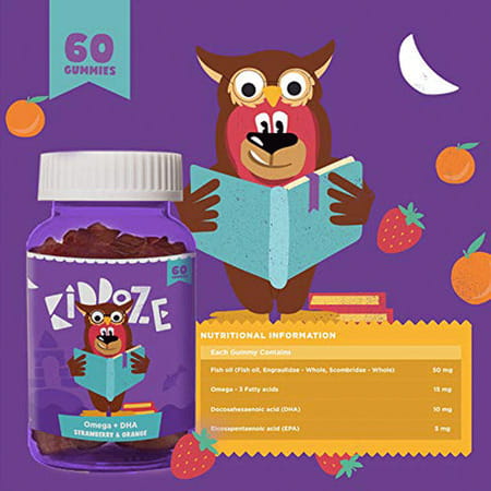 Kiddoze Omega & Dha Gummies -Improves Eye Health Improves Concentration-Builds Immunity - 60 Pieces
