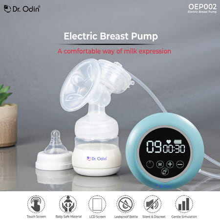 Dr. Odin Oep002 Electric Breast Pump Portable & Rechargeable Touch Screen 3 Modes 27 Suction Levels